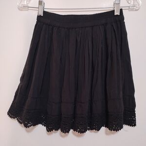 Aeropostale Black Skirt with Lace Hem 100%Cotton Girls Size S (10-11 y.o.)